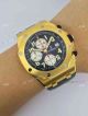 Copy Audemars Piguet Gold Watch Black Face Green Leather (8)_th.jpg